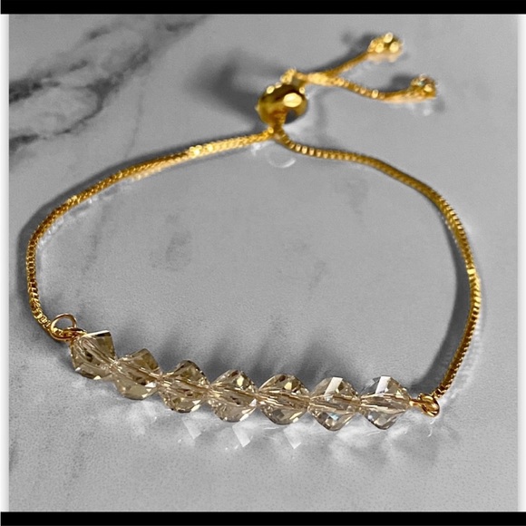 🎁 Swarovski crystal gold bracelet - Picture 1 of 9